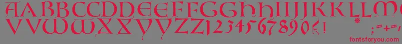 Lambordiccaps-Schriftart – Rote Schriften auf grauem Hintergrund