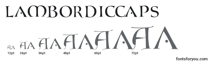 Lambordiccaps Font Sizes