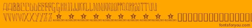 Lazyday ffy-Schriftart – Braune Schriften auf orangefarbenem Hintergrund