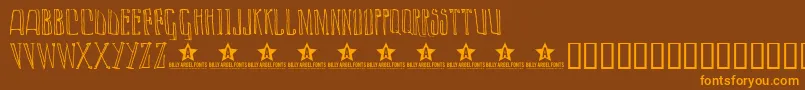 Lazyday ffy Font – Orange Fonts on Brown Background