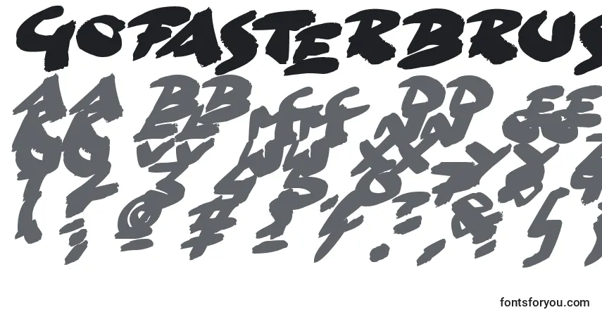 Шрифт GoFasterBrush – алфавит, цифры, специальные символы