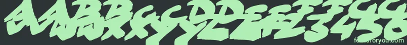 フォントGoFasterBrush – 黒い背景に緑の文字