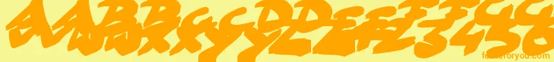 GoFasterBrush Font – Orange Fonts on Yellow Background