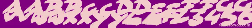 フォントGoFasterBrush – 紫の背景にピンクのフォント