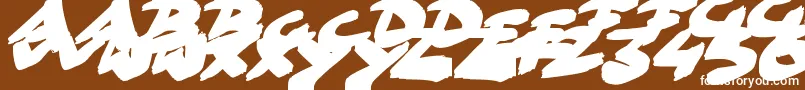 Czcionka GoFasterBrush – białe czcionki na brązowym tle