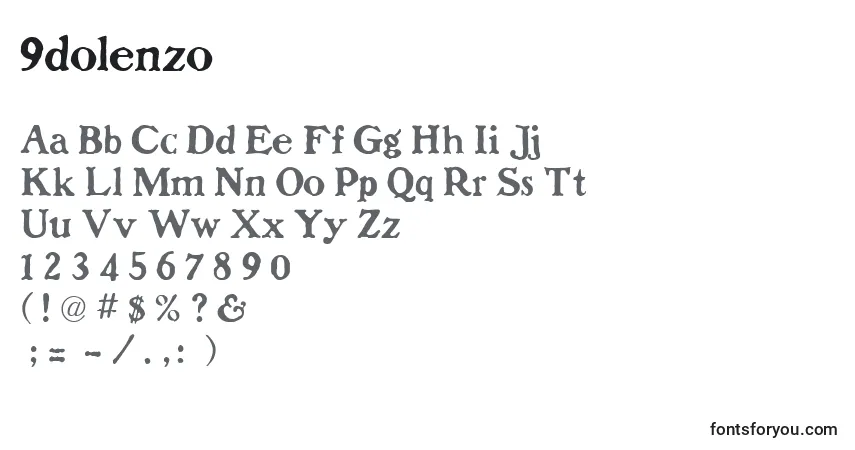 Schriftart 9dolenzo – Alphabet, Zahlen, spezielle Symbole