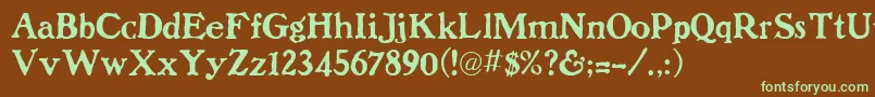 9dolenzo Font – Green Fonts on Brown Background