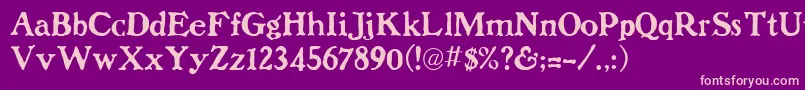 9dolenzo-Schriftart – Rosa Schriften auf violettem Hintergrund
