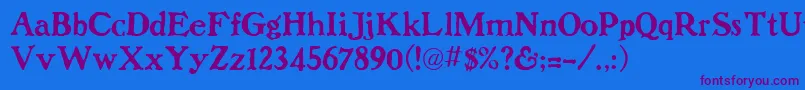 9dolenzo-Schriftart – Violette Schriften auf blauem Hintergrund