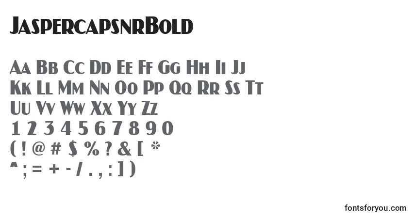 Шрифт JaspercapsnrBold – алфавит, цифры, специальные символы