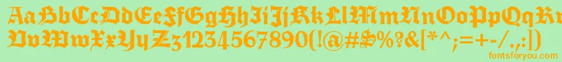 Fette Trump Deutsch Font – Orange Fonts on Green Background