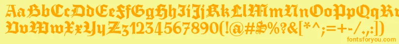 Fette Trump Deutsch Font – Orange Fonts on Yellow Background