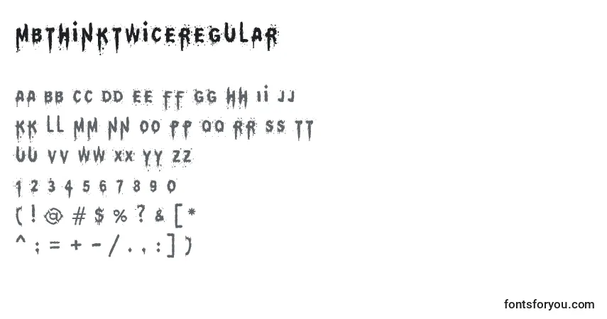 Шрифт MbThinktwiceRegular – алфавит, цифры, специальные символы