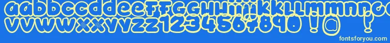 Toyzarux Font – Yellow Fonts on Blue Background