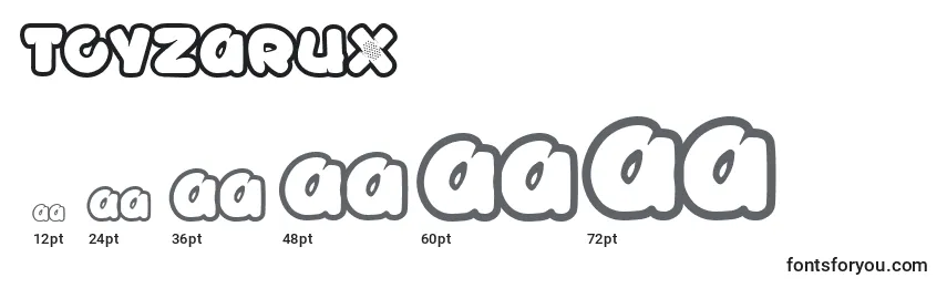 Размеры шрифта Toyzarux