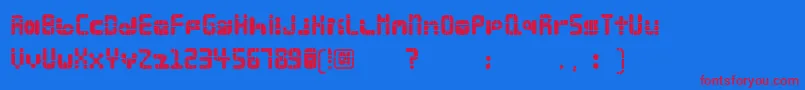 LalaBauhaus Font – Red Fonts on Blue Background