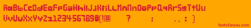 Fonte LalaBauhaus – fontes vermelhas em um fundo laranja