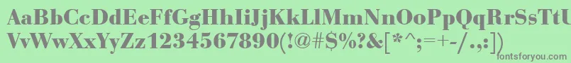 フォントEurobodtBold – 緑の背景に灰色の文字