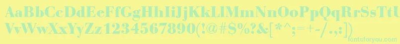 Police EurobodtBold – polices vertes sur fond jaune