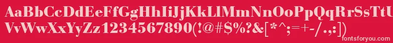 EurobodtBold Font – Pink Fonts on Red Background