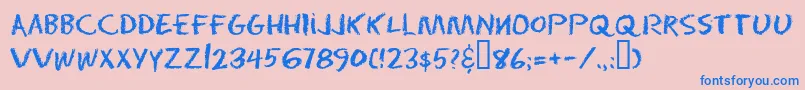 Eraser ffy-Schriftart – Blaue Schriften auf rosa Hintergrund