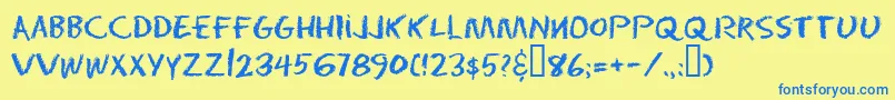 Więcej informacji o czcionce Eraser ffy Czcionka Eraser ffy – niebieskie czcionki na żółtym tle