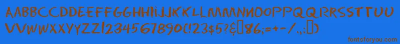 Eraser ffy Font – Brown Fonts on Blue Background
