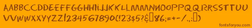 Eraser ffy Font – Brown Fonts on Orange Background