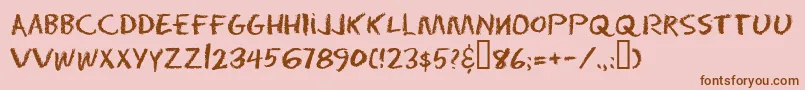 Eraser ffy-Schriftart – Braune Schriften auf rosa Hintergrund
