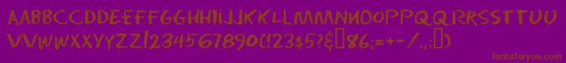 Eraser ffy-Schriftart – Braune Schriften auf violettem Hintergrund