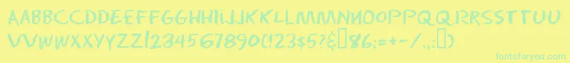 Eraser ffy Font – Green Fonts on Yellow Background