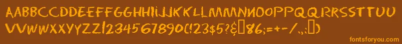 Eraser ffy Font – Orange Fonts on Brown Background