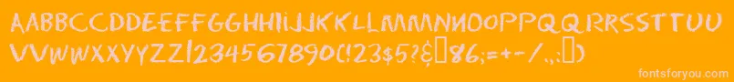 Eraser ffy Font – Pink Fonts on Orange Background