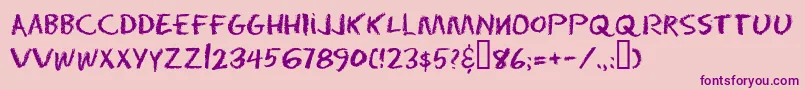 Eraser ffy-Schriftart – Violette Schriften auf rosa Hintergrund