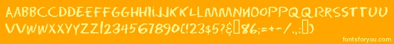 Fonte Eraser ffy – fontes amarelas em um fundo laranja