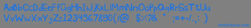フォントPascu1 – 灰色の背景に青い文字