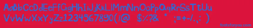 フォントPascu1 – 赤い背景に青い文字
