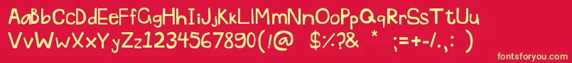 Pascu1 Font – Yellow Fonts on Red Background