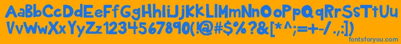 Kbplanetearth Font – Blue Fonts on Orange Background