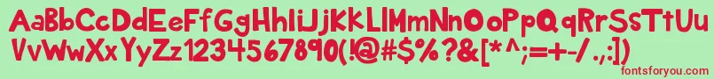 Kbplanetearth Font – Red Fonts on Green Background