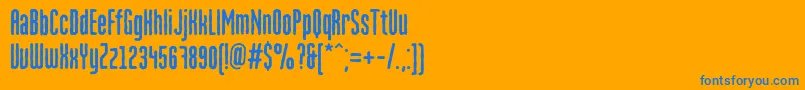 Martenroughc-Schriftart – Blaue Schriften auf orangefarbenem Hintergrund