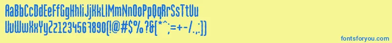 Martenroughc Font – Blue Fonts on Yellow Background
