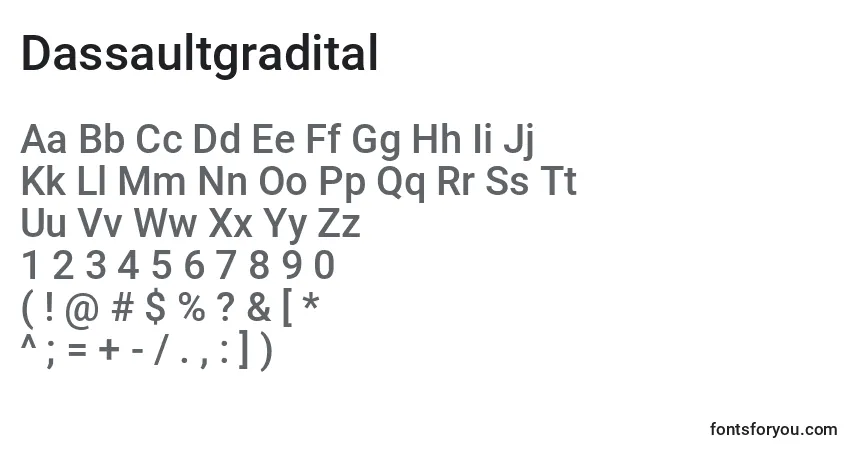 Fuente Dassaultgradital - alfabeto, números, caracteres especiales