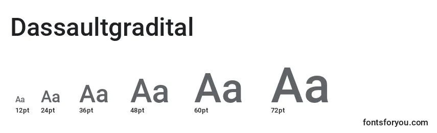 Größen der Schriftart Dassaultgradital