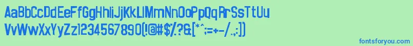 フォントNoasarckSporadico – 青い文字は緑の背景です。