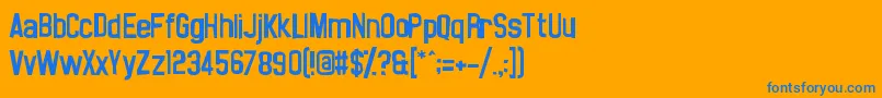 フォントNoasarckSporadico – オレンジの背景に青い文字