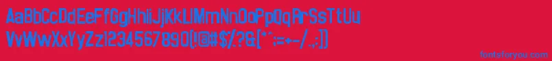 フォントNoasarckSporadico – 赤い背景に青い文字