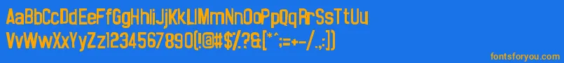 フォントNoasarckSporadico – オレンジ色の文字が青い背景にあります。