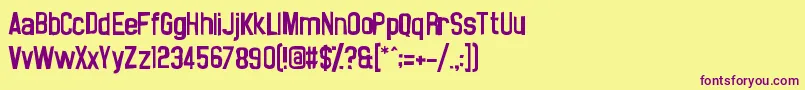 NoasarckSporadico Font – Purple Fonts on Yellow Background