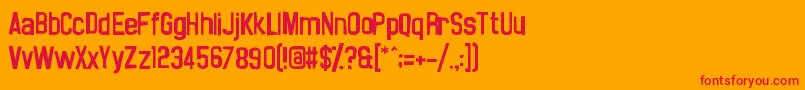 NoasarckSporadico-Schriftart – Rote Schriften auf orangefarbenem Hintergrund